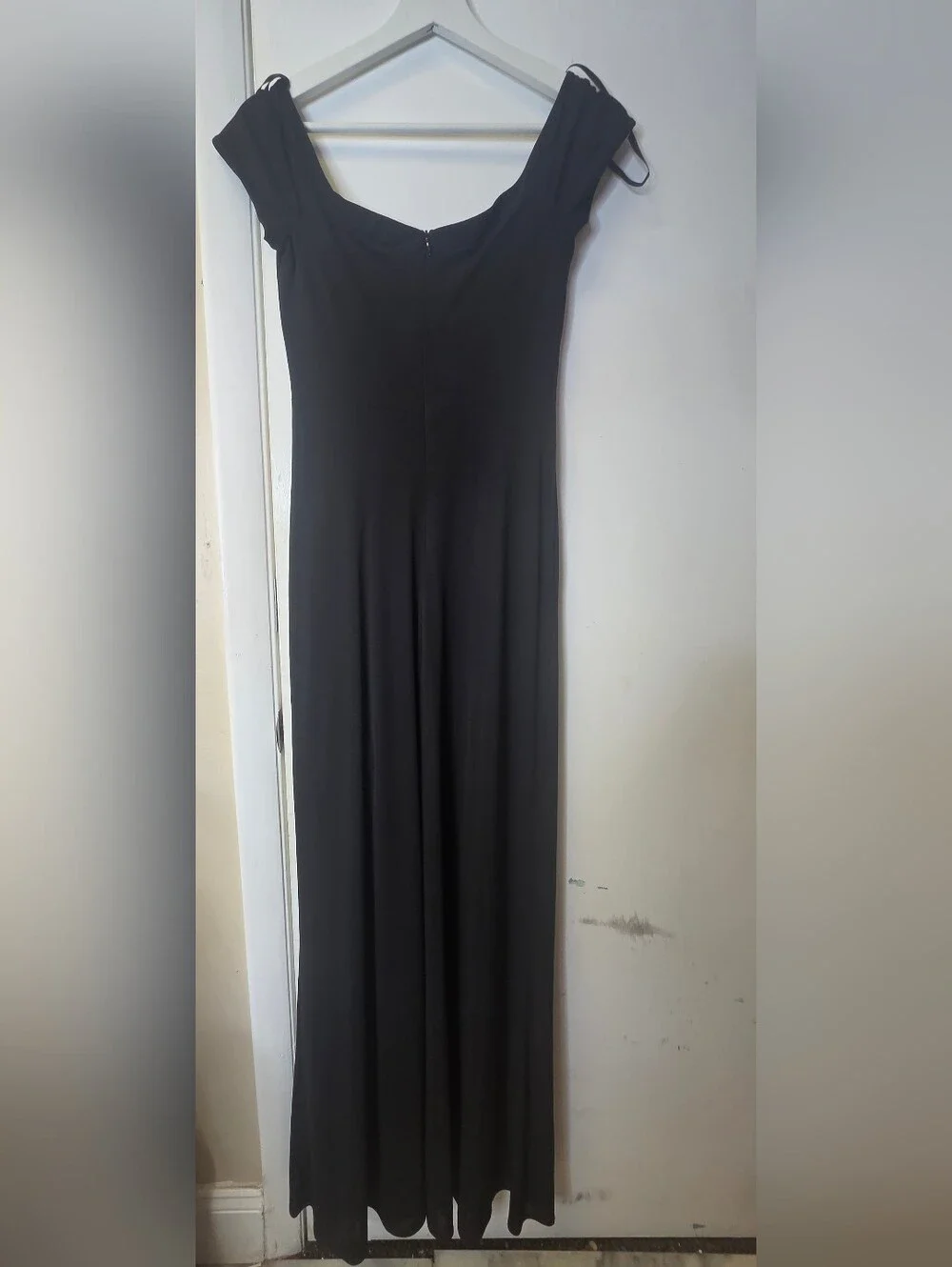 David Meister Black Twist Bust Cap Sleeve Maxi Gown Dress Size 2 Formal